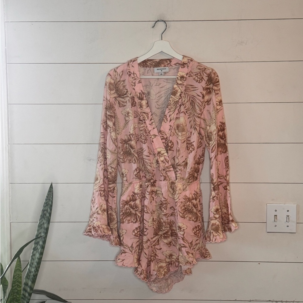 Aguabendita X Target Romantic Floral Print Flare Long Sleeve Romper Size Small - Picture 2 of 10